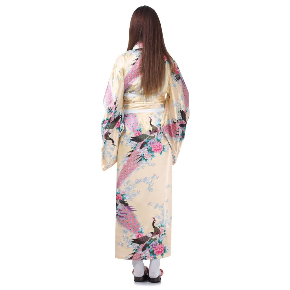 Gold Japanese Women’s Yukata Kimono Kaori