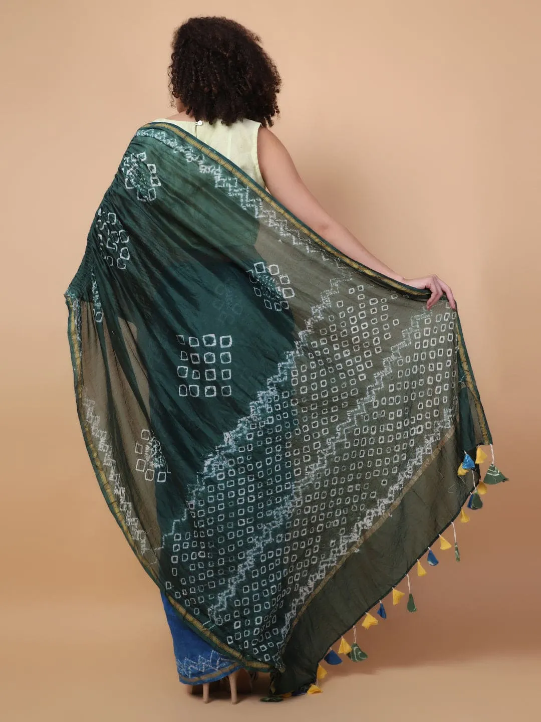 Green & Blue Tie & Dye Saree