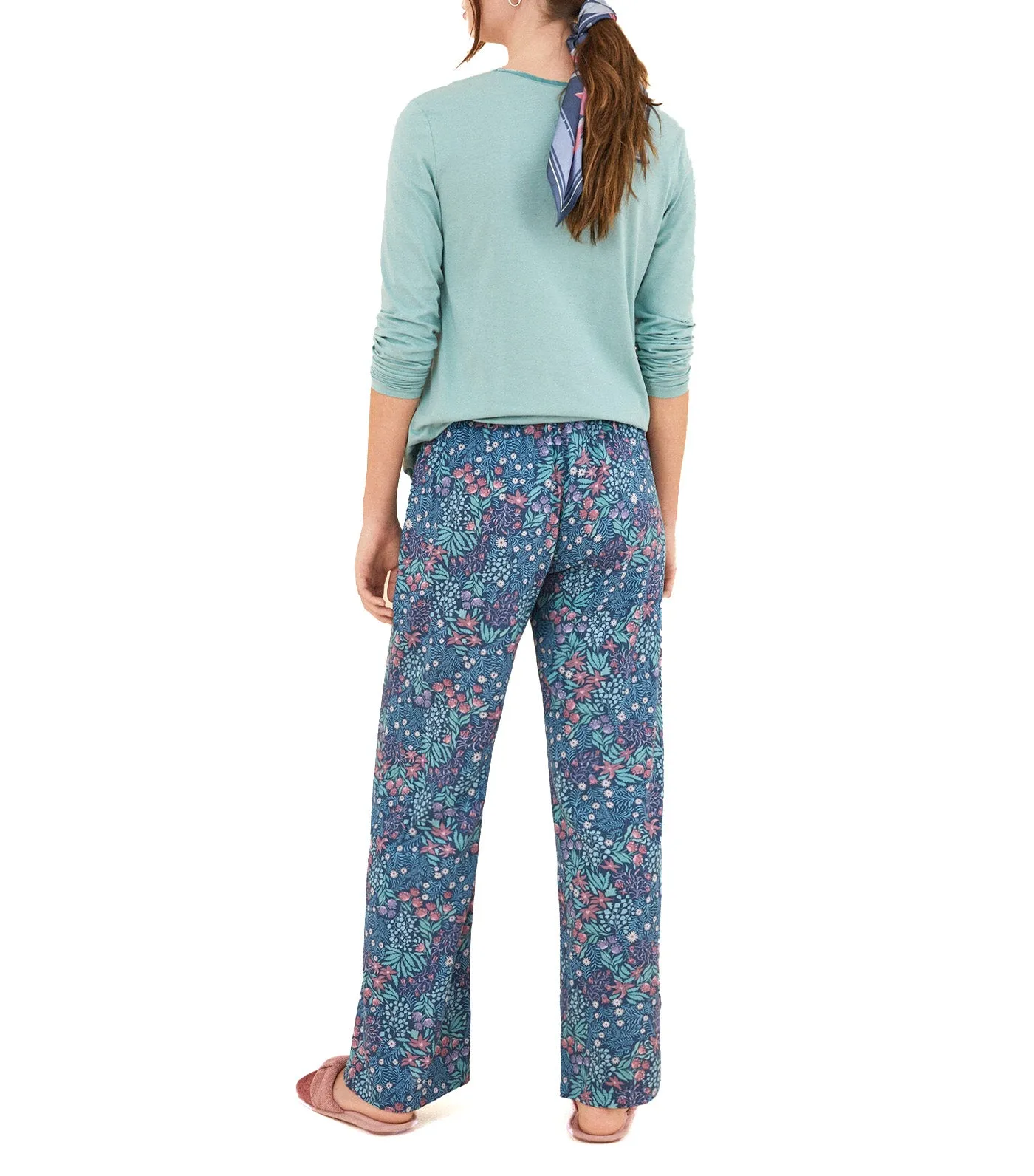 Green Moniquilla Flower Print Long Pants