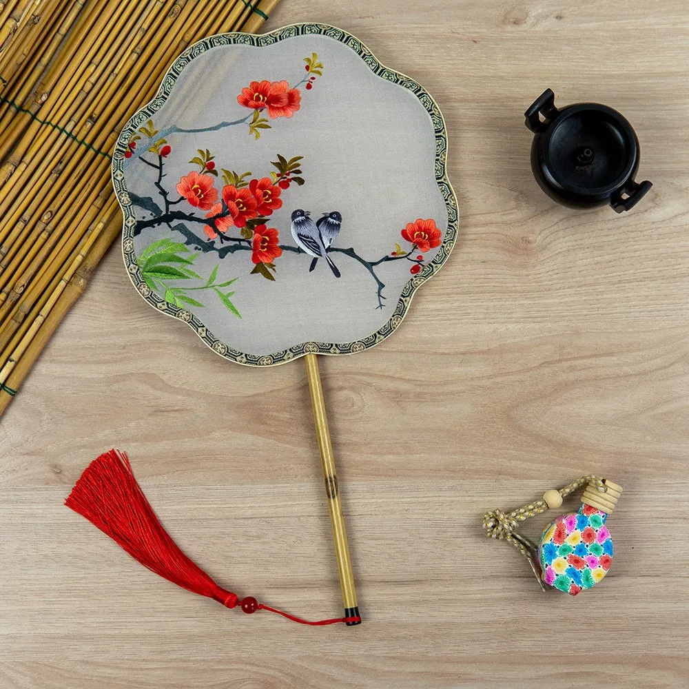 Guqü Tuanshan 古典团扇 Transparent Silk Various Embroidered Round Fans