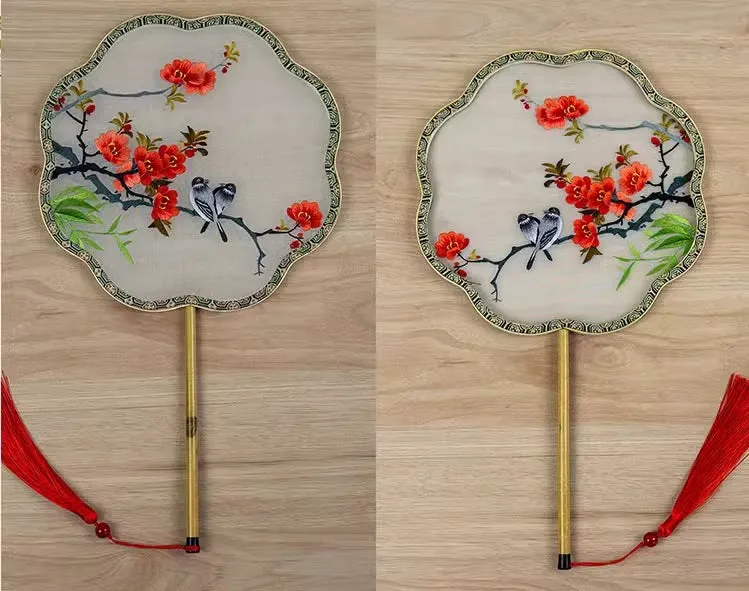 Guqü Tuanshan 古典团扇 Transparent Silk Various Embroidered Round Fans