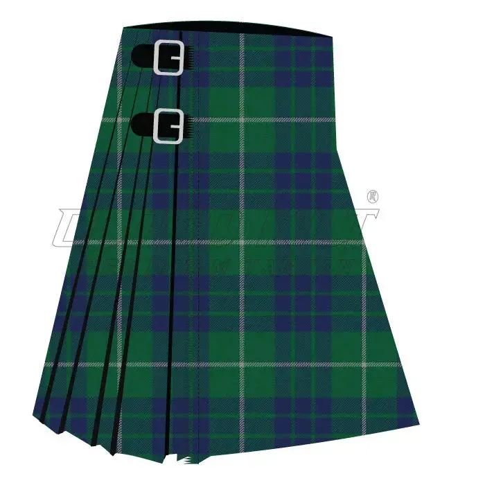 Hamilton Green Hunting Modern Premium Tartan Kilt