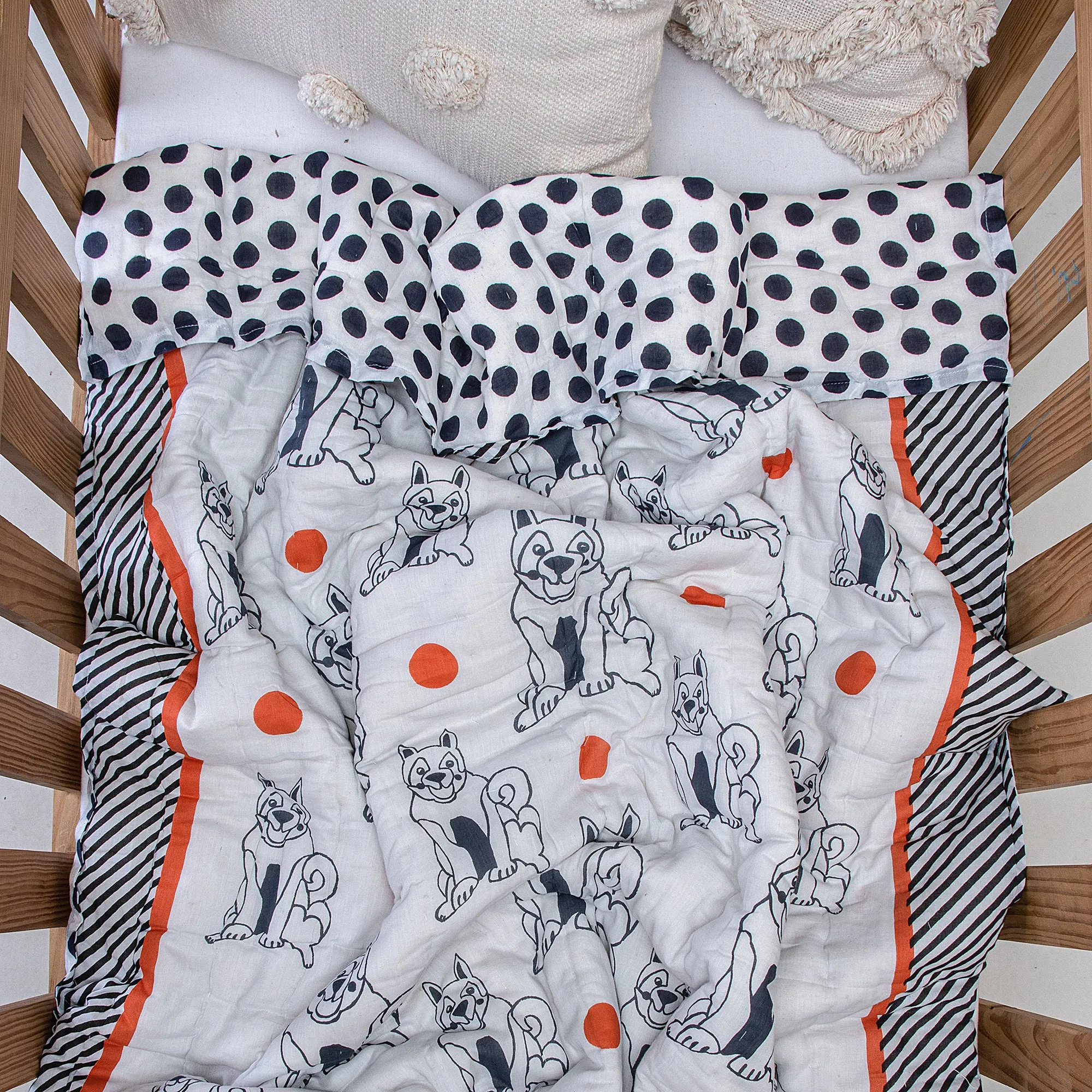 Hand Block Animal Printed Soft Mulmul Cotton Muslin Baby Blankets