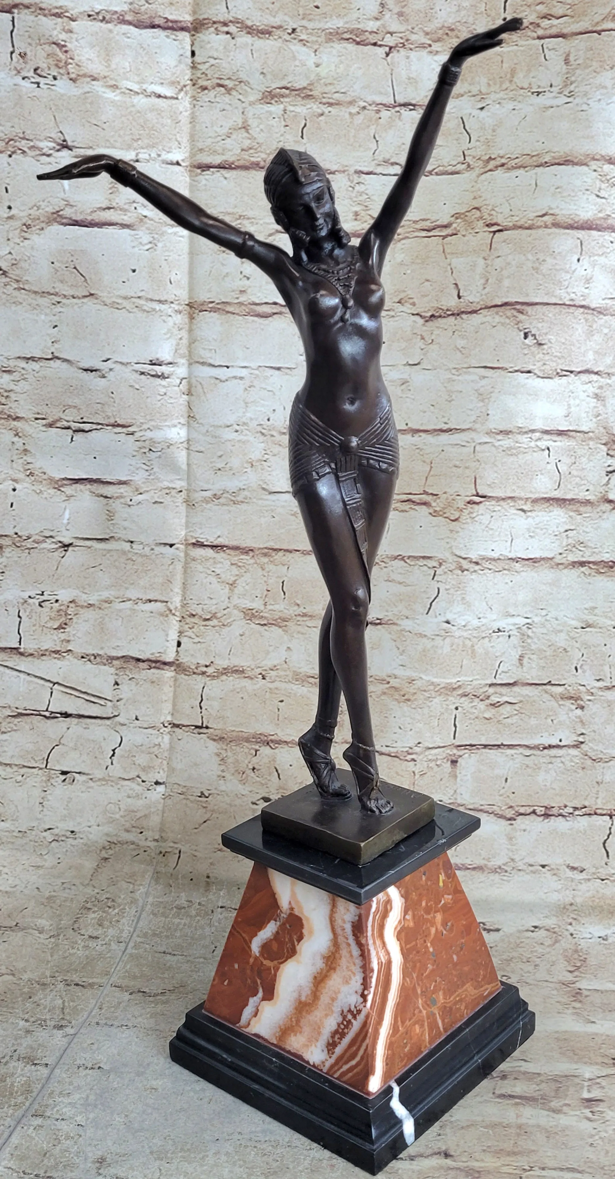 Handcrafted Large Ramese Dancer Bronze Museum Quality Art work Figurine Nude