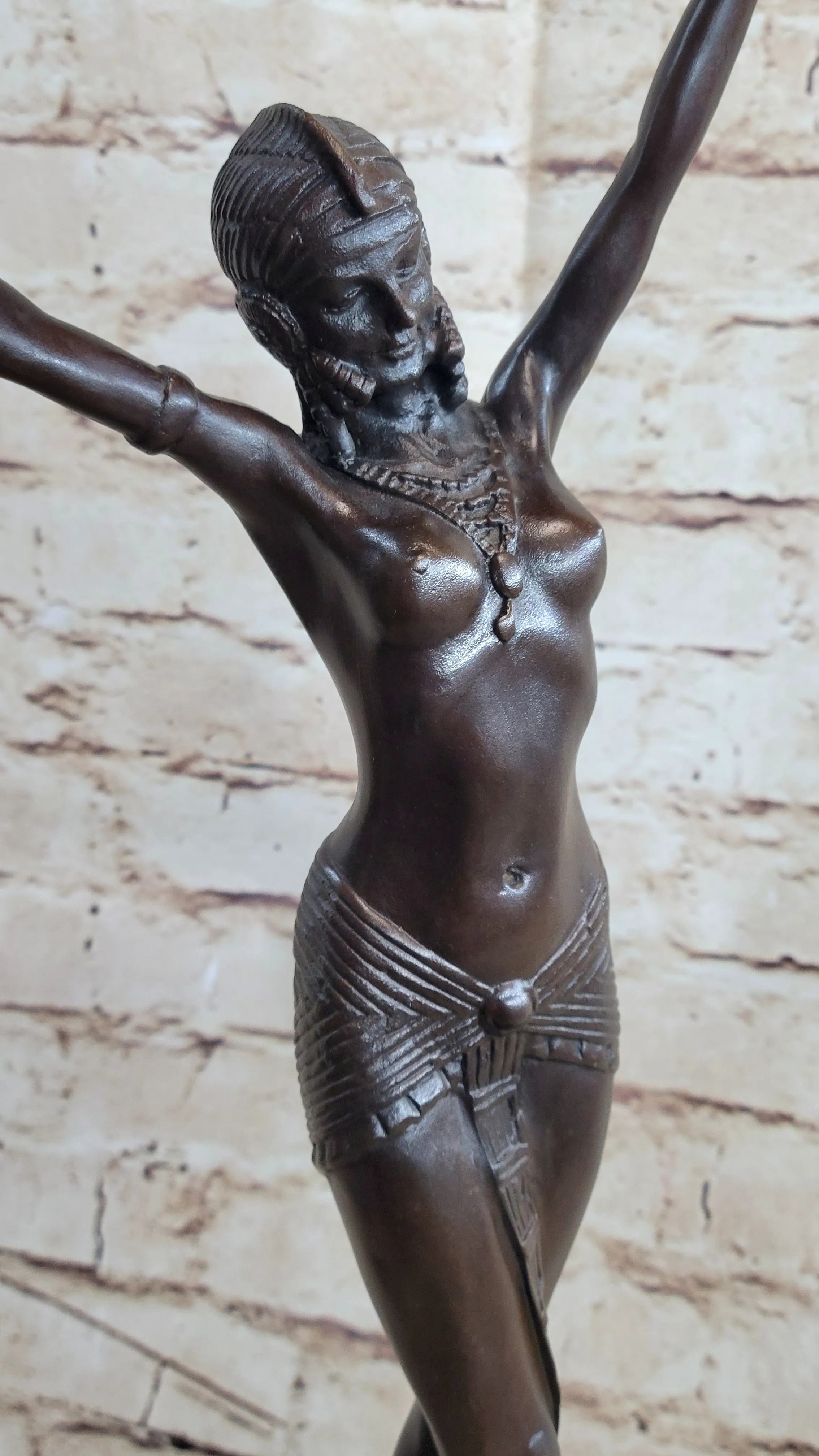 Handcrafted Large Ramese Dancer Bronze Museum Quality Art work Figurine Nude