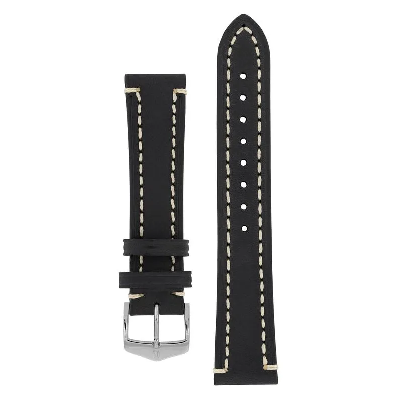 Hirsch LIBERTY Leather Watch Strap in BLACK