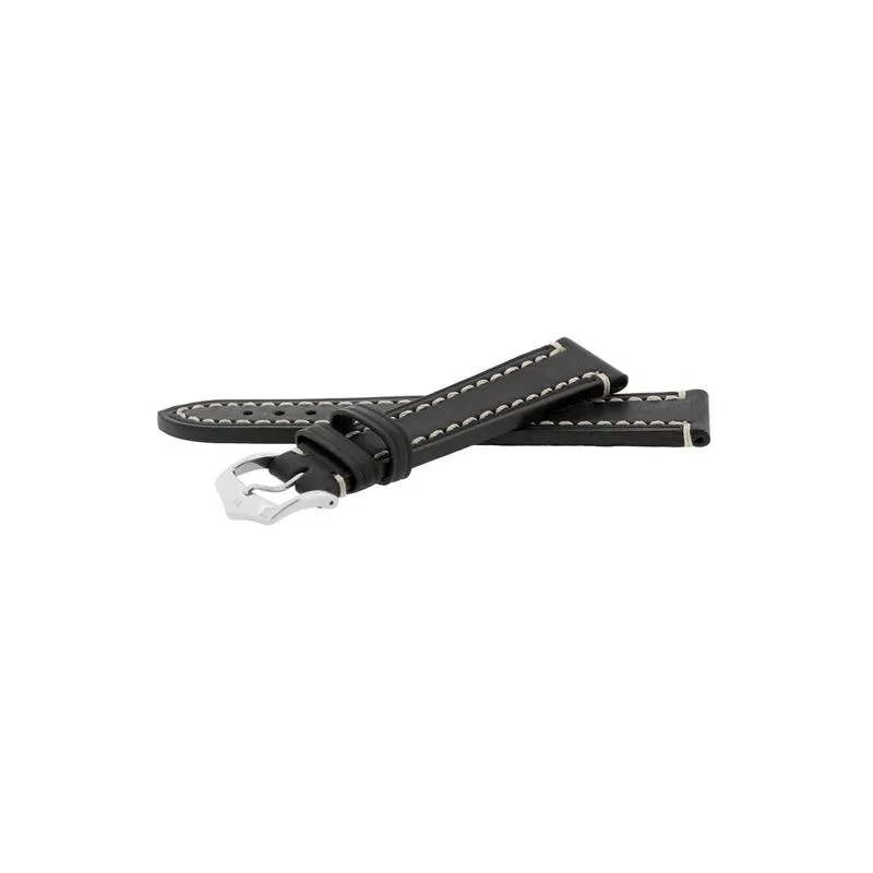 Hirsch LIBERTY Leather Watch Strap in BLACK