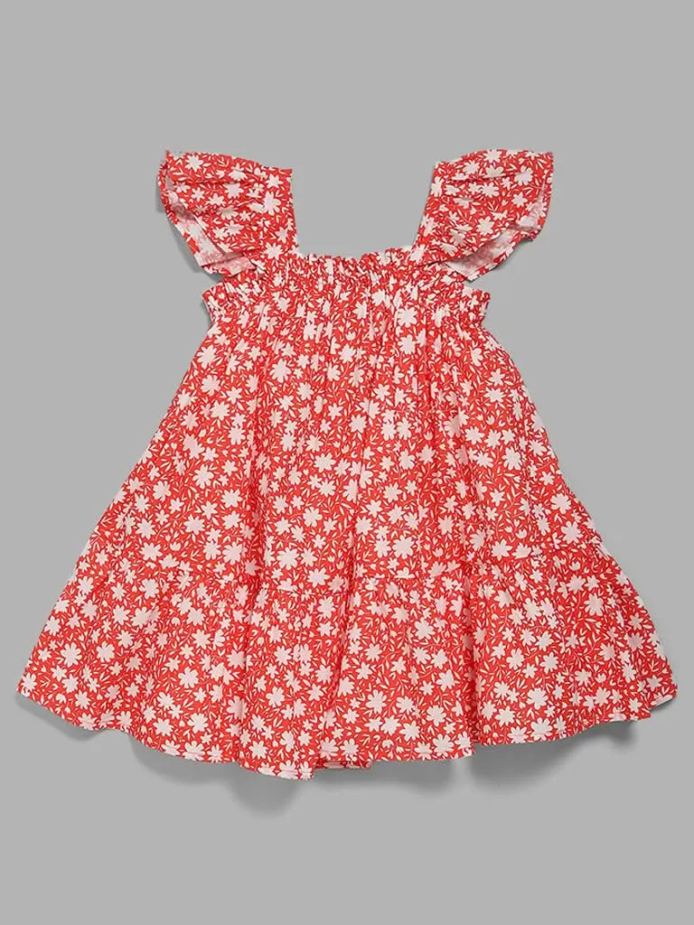 HOP Kids Red Ditsy Floral Dress