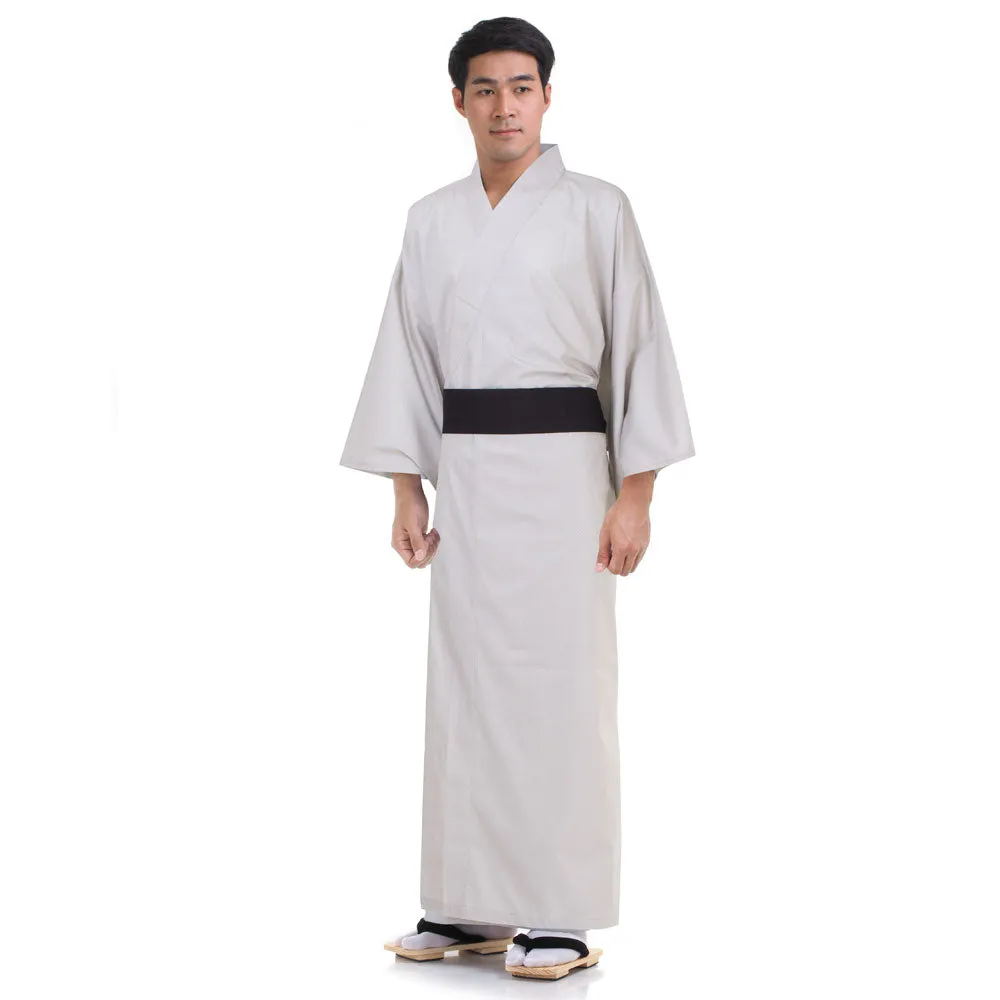 Japanese Brown Kitsune Yukata Kimono Robe for Men