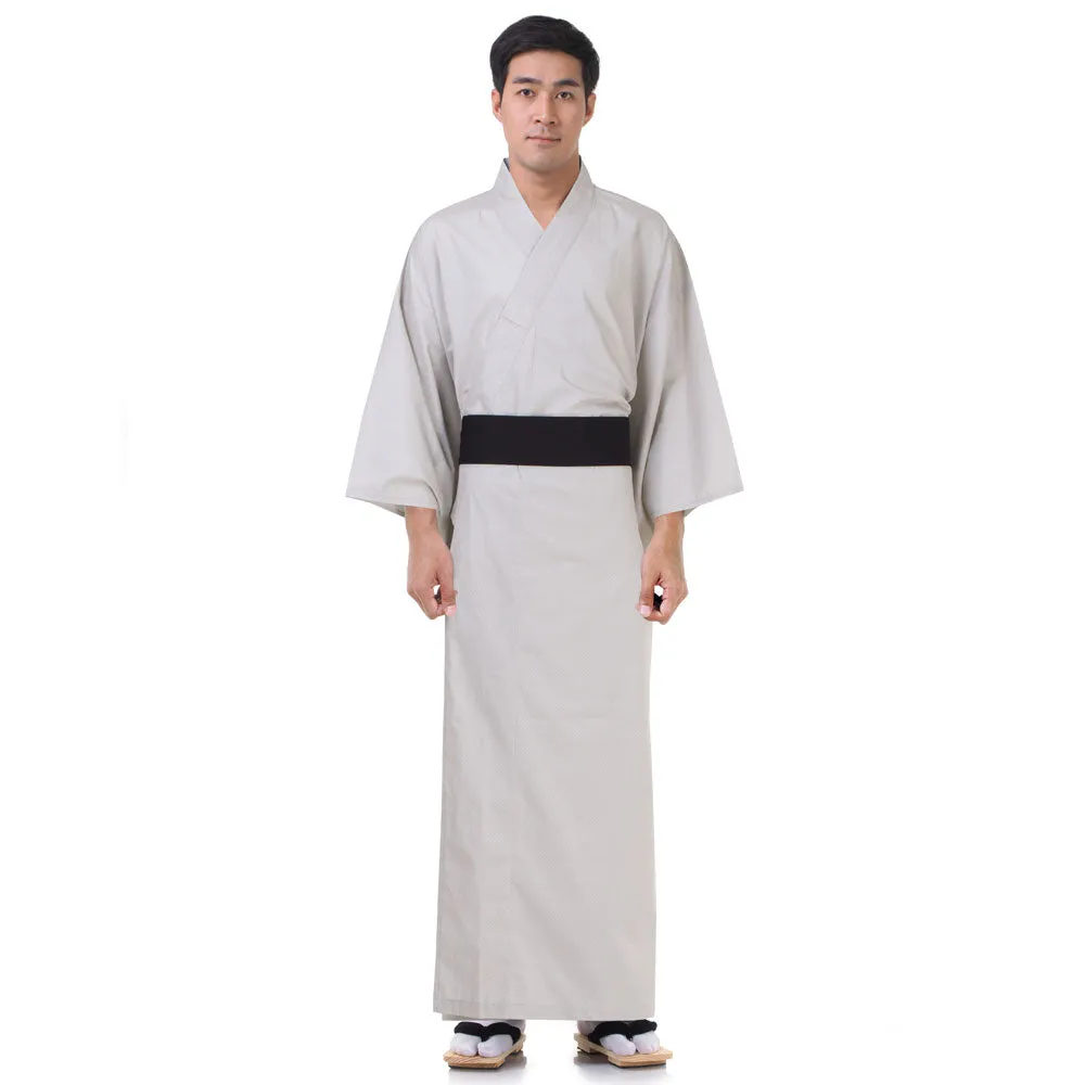 Japanese Brown Kitsune Yukata Kimono Robe for Men