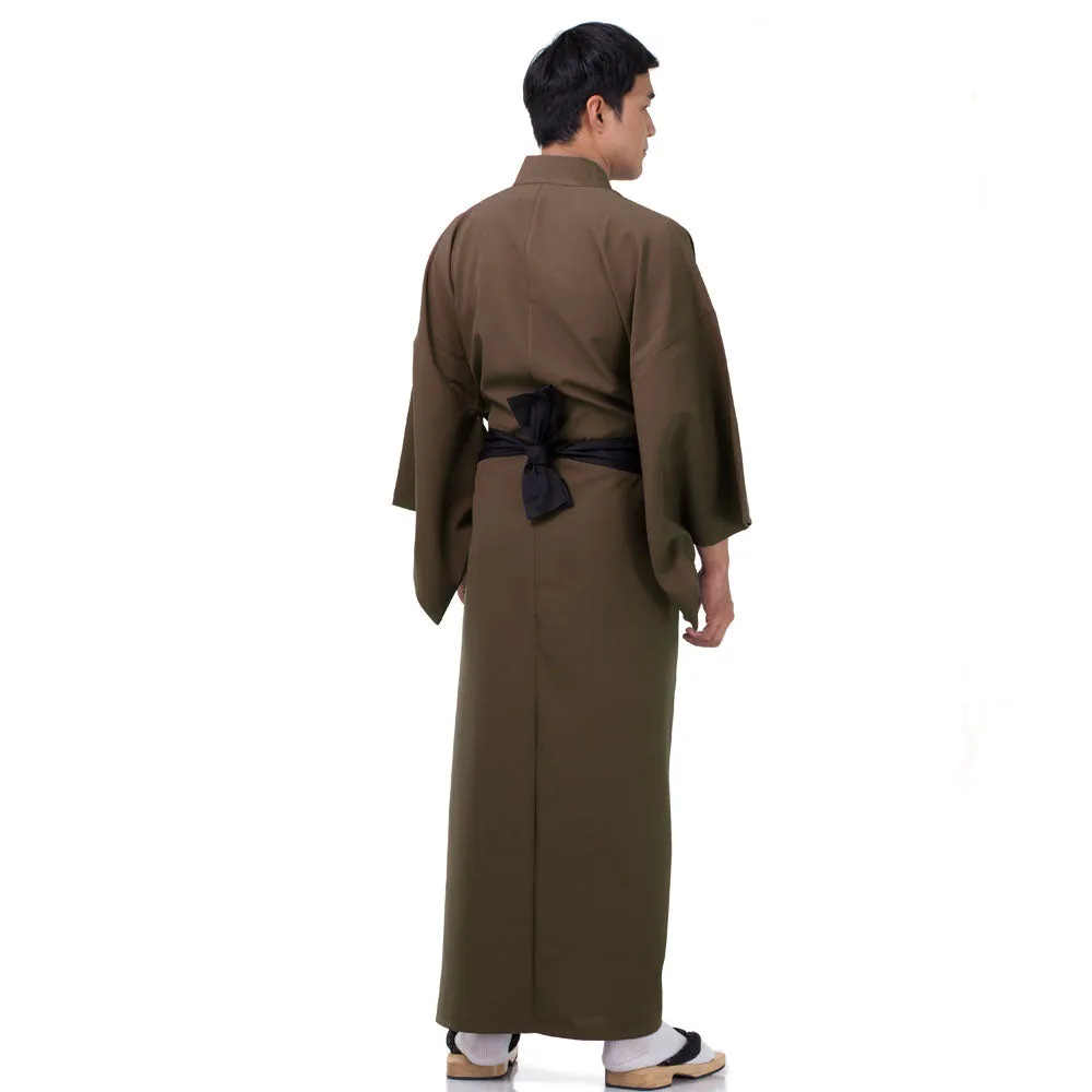 Japanese Gray Shogun Yukata Kimono Robe for Men