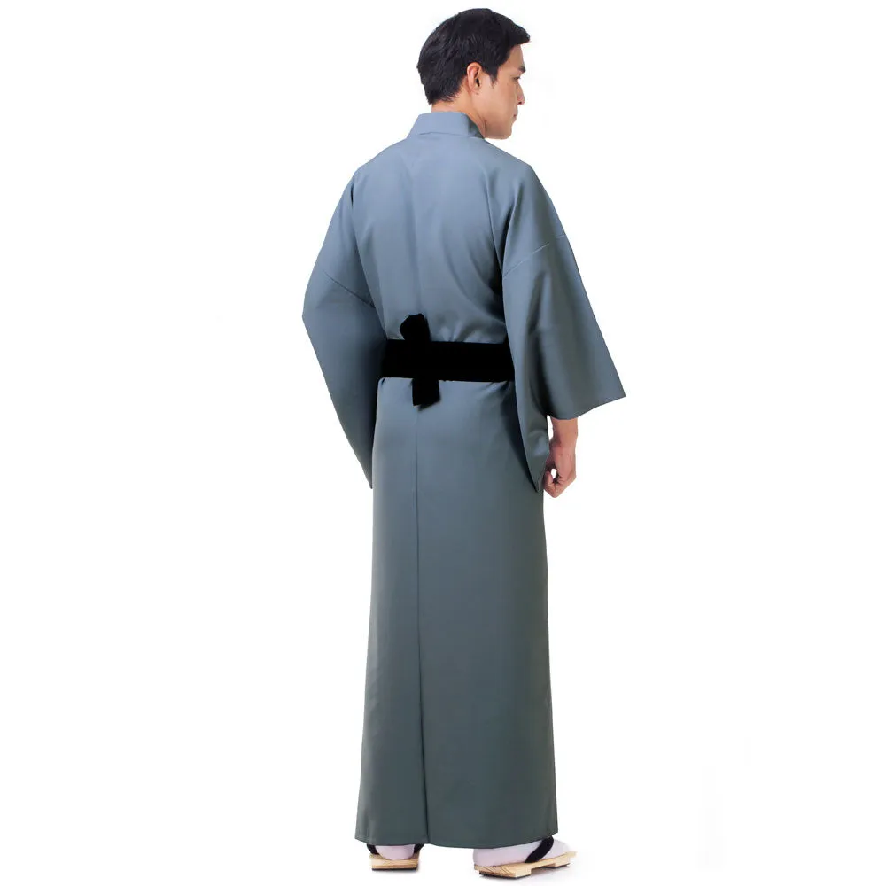 Japanese Gray Shogun Yukata Kimono Robe for Men