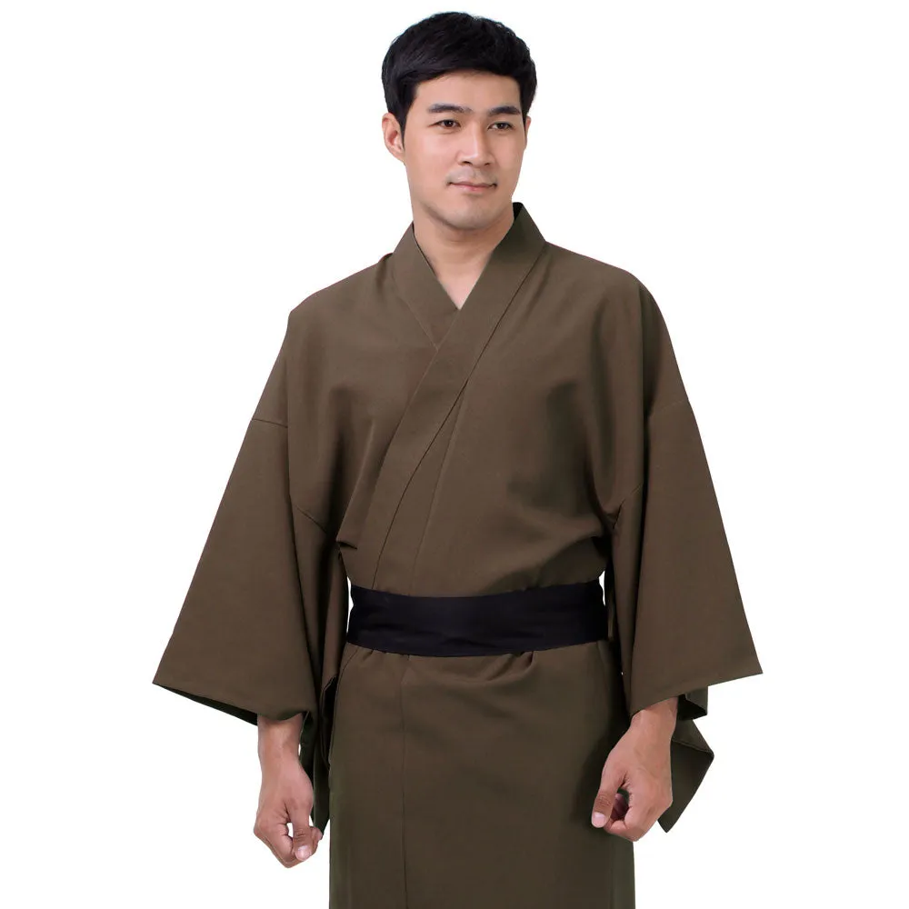 Japanese Gray Shogun Yukata Kimono Robe for Men