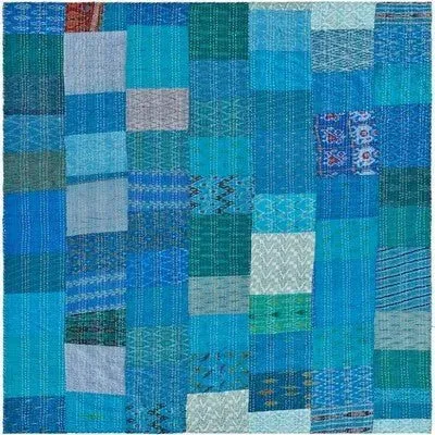 Kantha 80155TBE Tonal Blue Throw Blanket