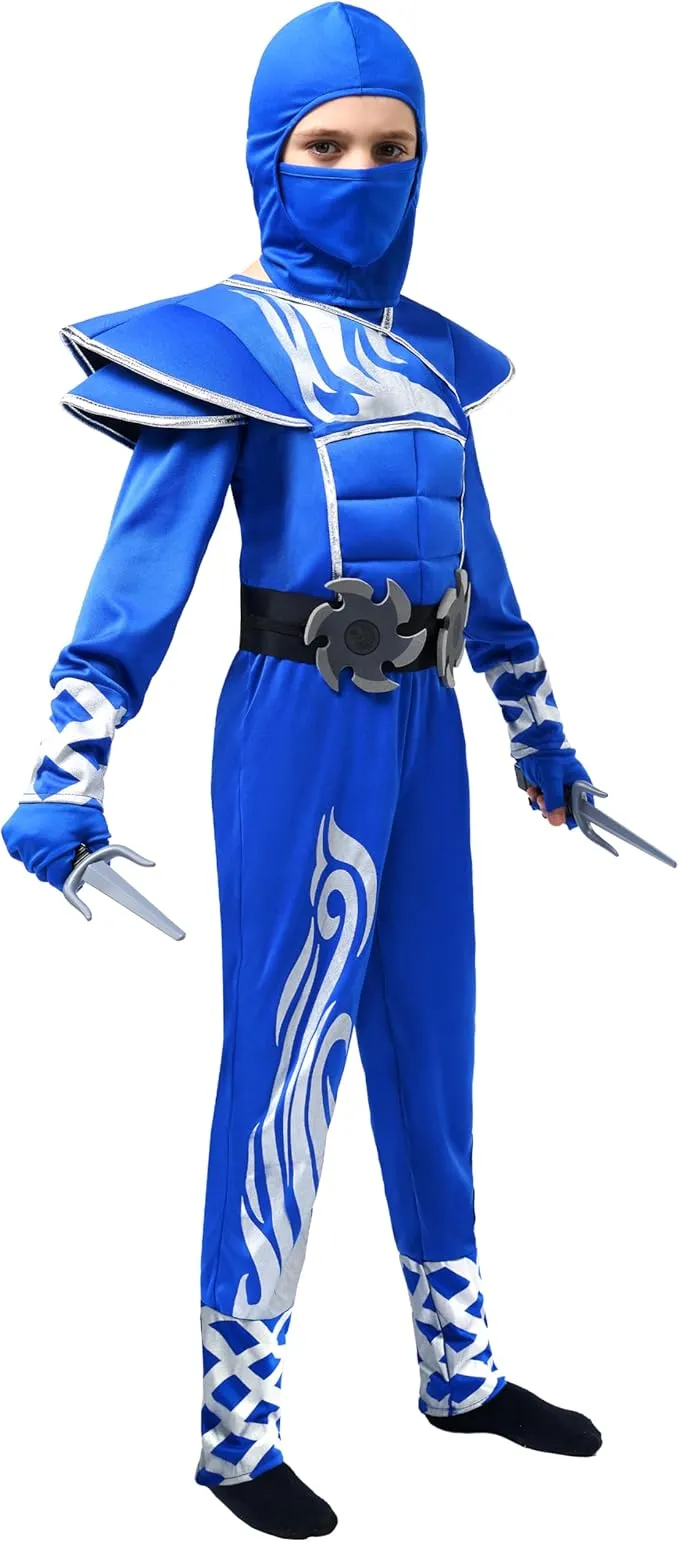 Kids Halloween Ninja Costume, Blue