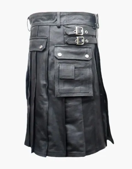 KILT IN BLACK LEATHER