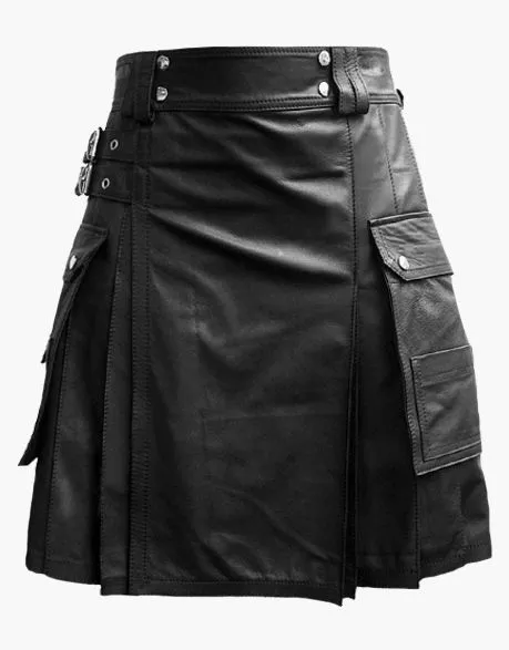 KILT IN BLACK LEATHER