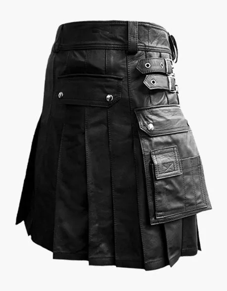 KILT IN BLACK LEATHER