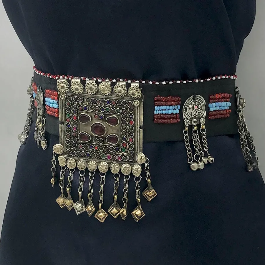 Kuchi Belly Belt With Big Pendant and Vintage Coins