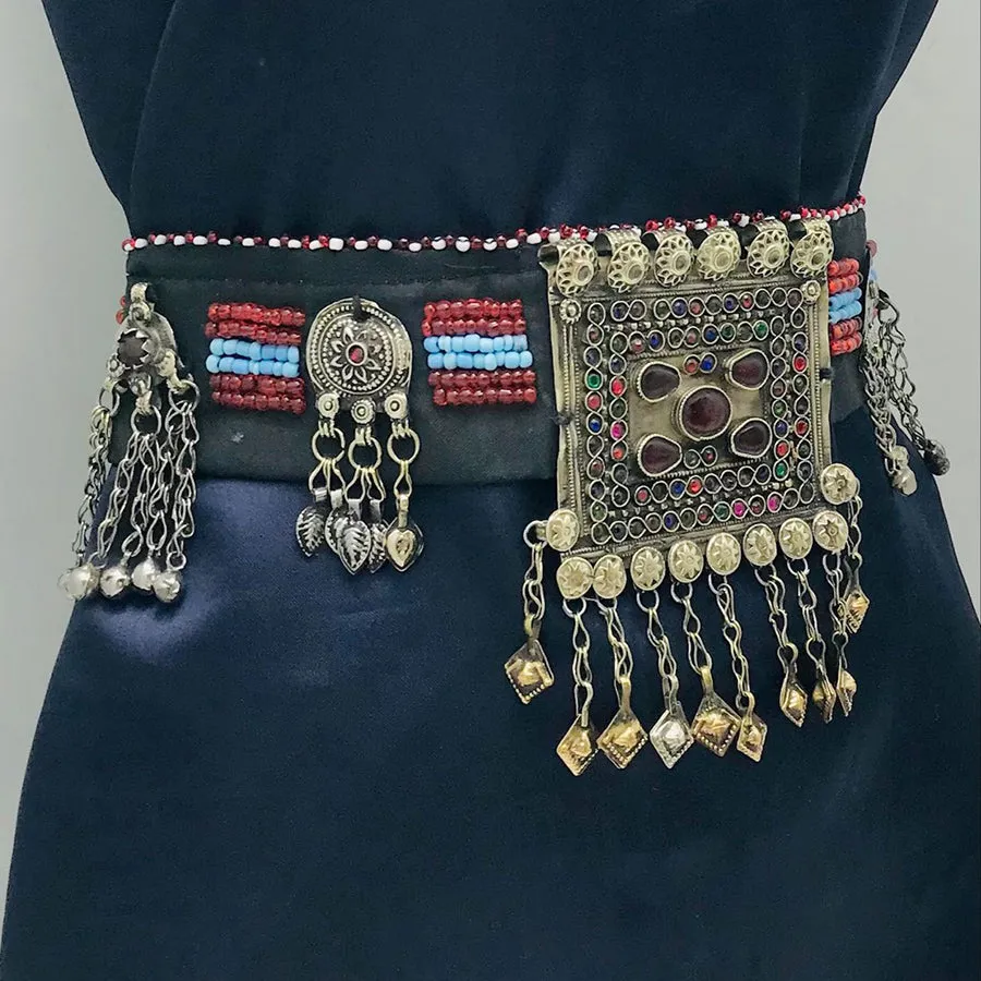 Kuchi Belly Belt With Big Pendant and Vintage Coins