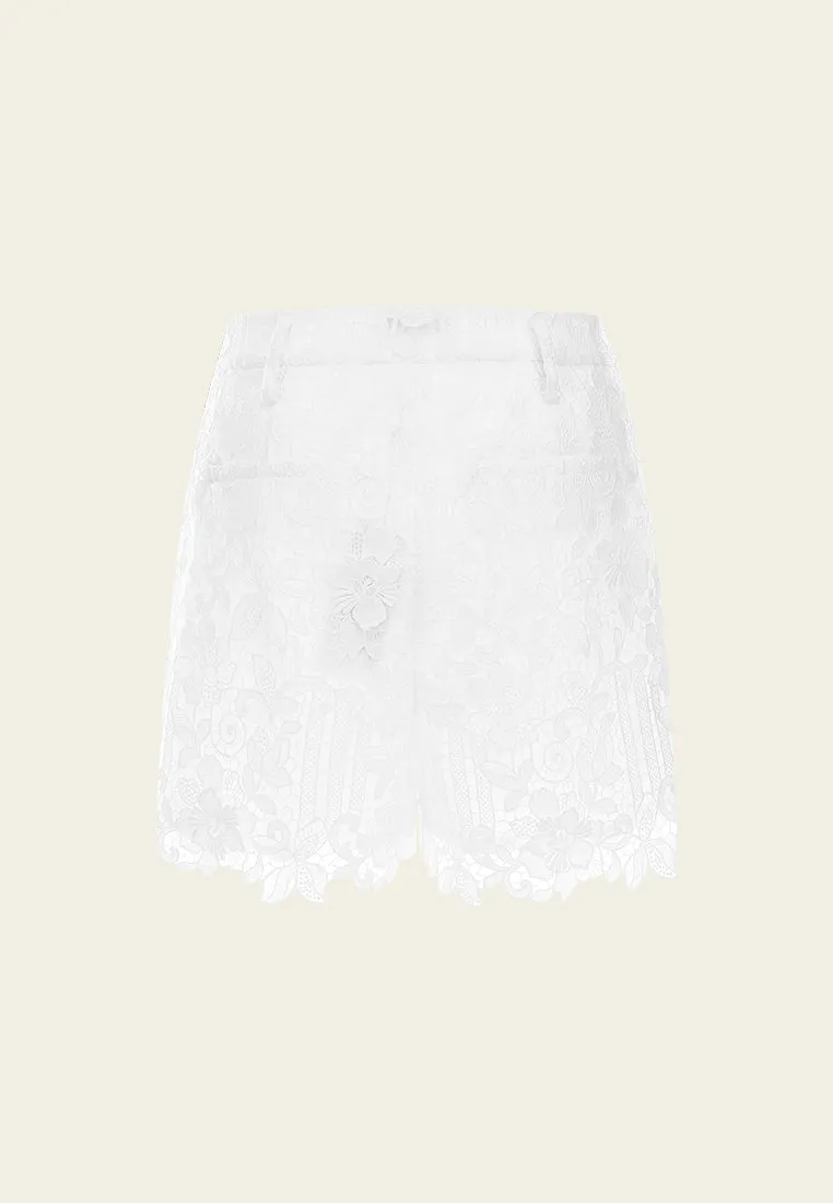 Lace and Embroidery High-waist Shorts