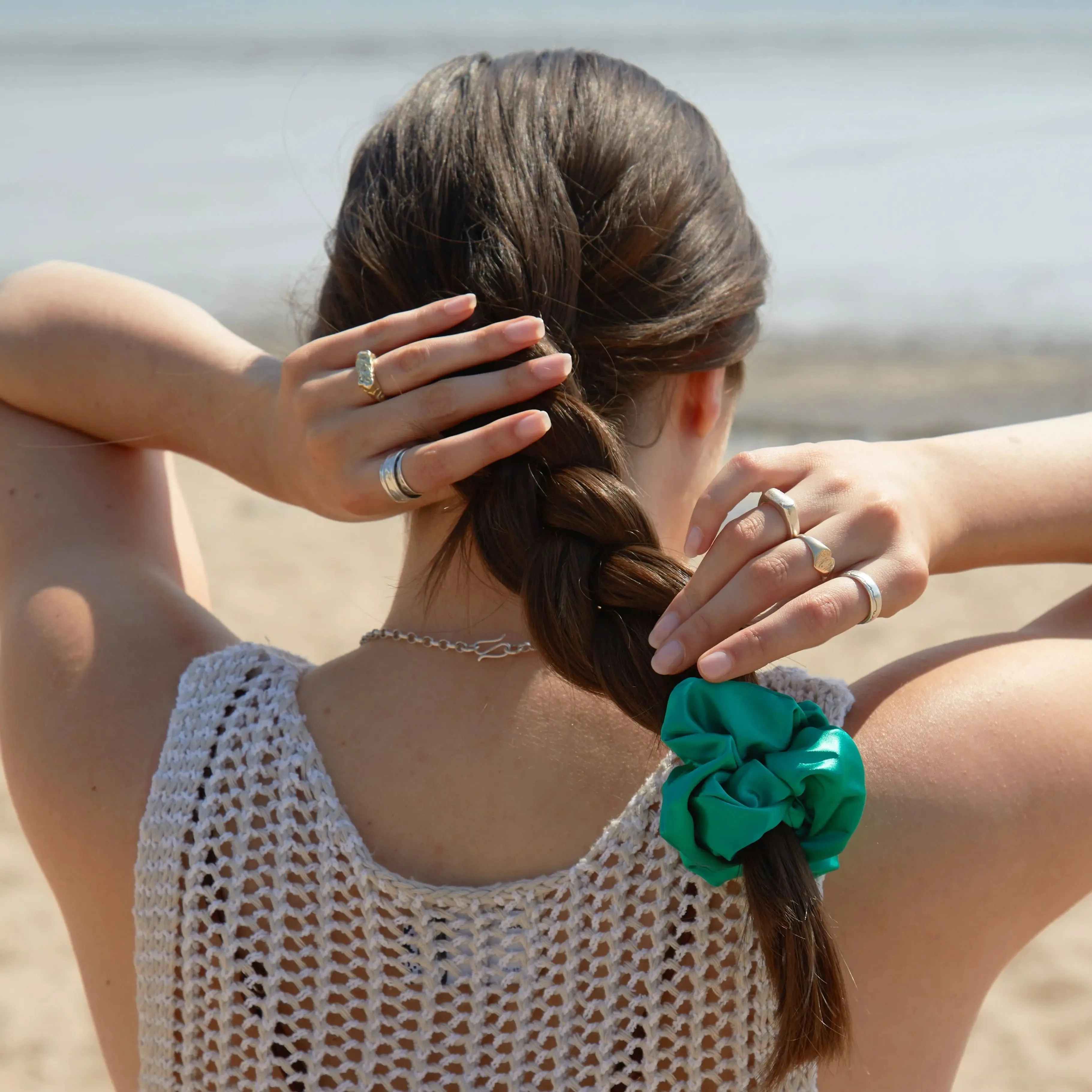 Large Silk Scrunchie Single