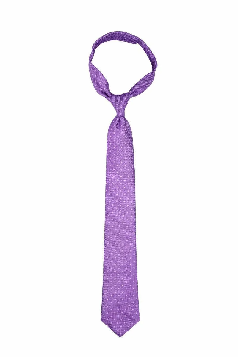 Light Purple with Silver Dots Skinny Tie