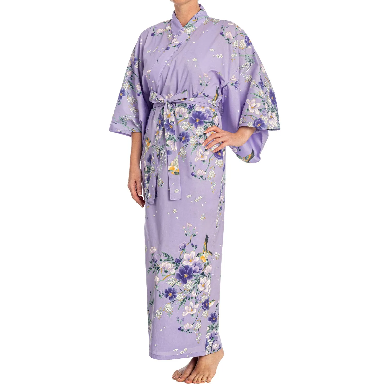 Magnolia Long Cotton Japanese Kimono