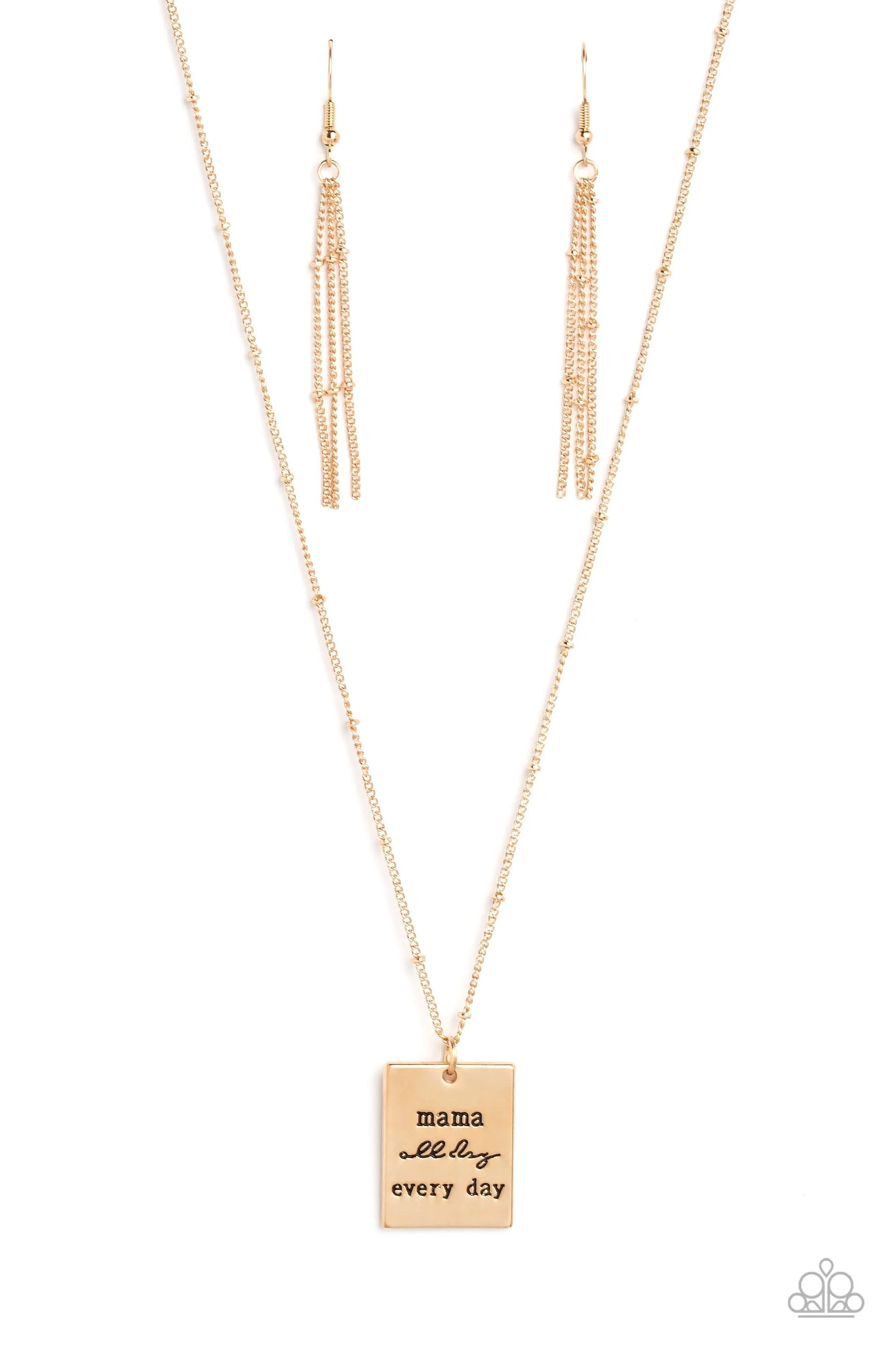 Mama MVP - Gold Necklace - Paparazzi Accessories