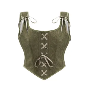 Medieval Renaissance Corset Tops Lace-up Overbust Corselet