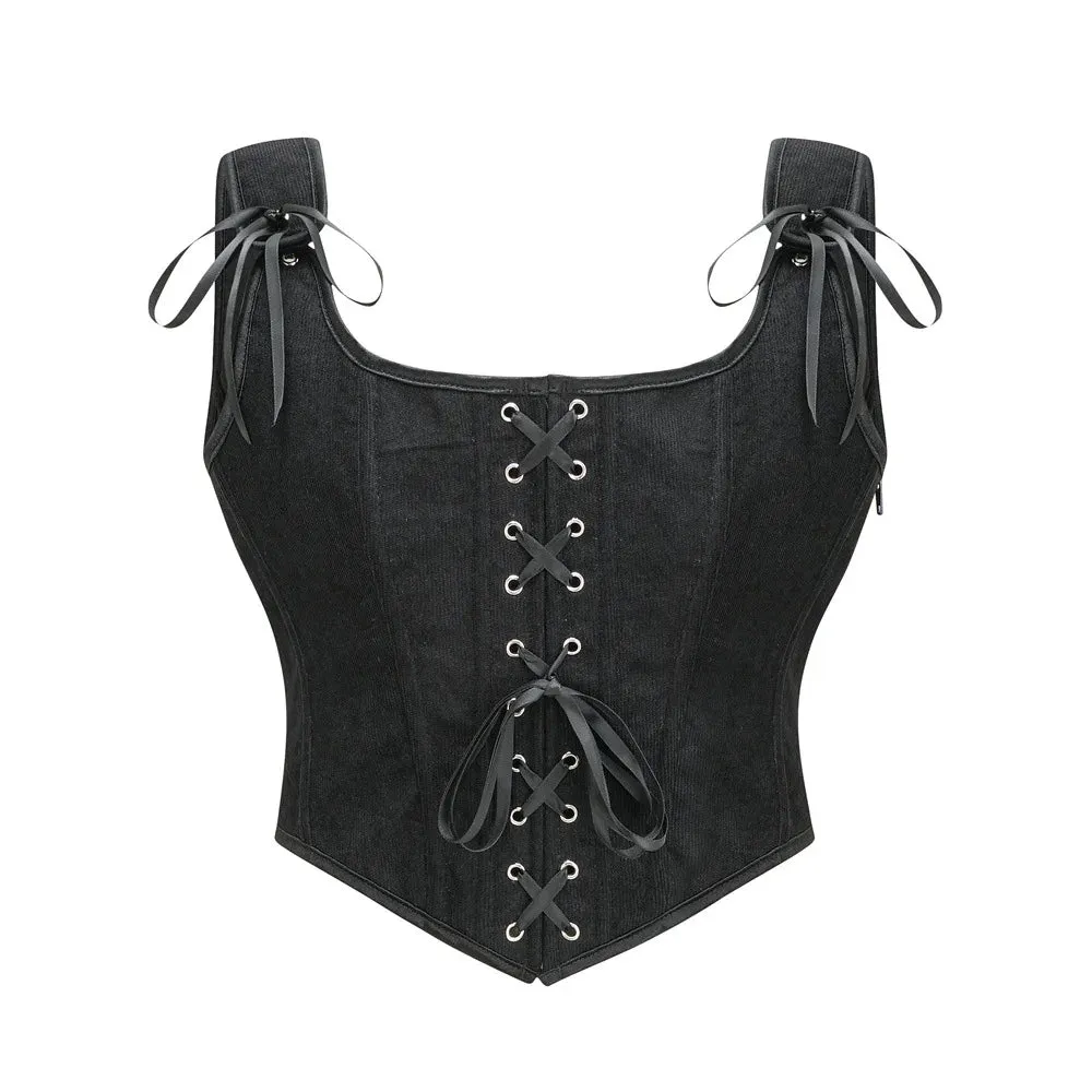 Medieval Renaissance Corset Tops Lace-up Overbust Corselet