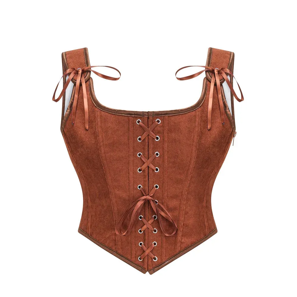 Medieval Renaissance Corset Tops Lace-up Overbust Corselet