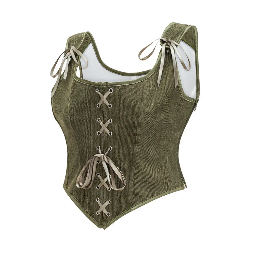 Medieval Renaissance Corset Tops Lace-up Overbust Corselet