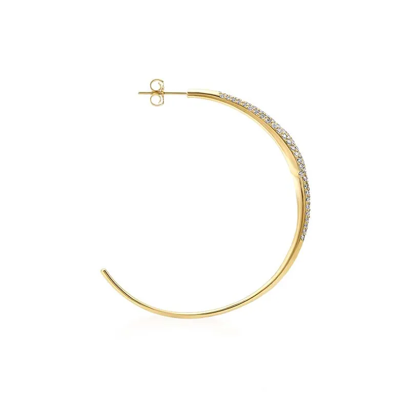 Medium Diamond Double Dome Hoops