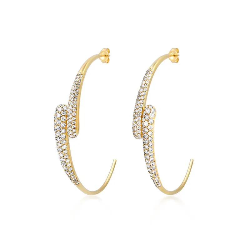 Medium Diamond Double Dome Hoops