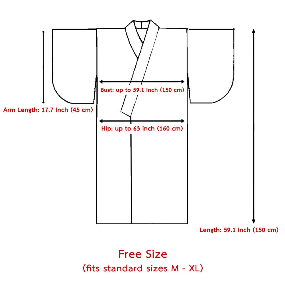 Men’s Blue Ronin Japanese Yukata Kimono Robe