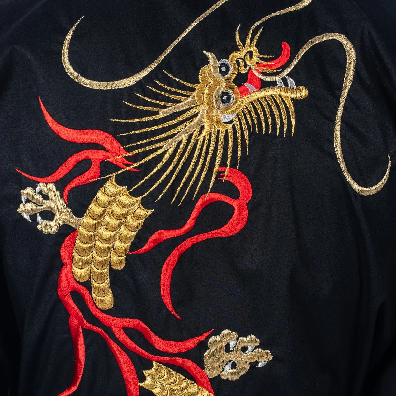 Mens Long Black Dragon Japanese Kimono