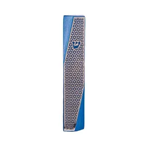 Mezuzah - Geometric - Magen David - Blue