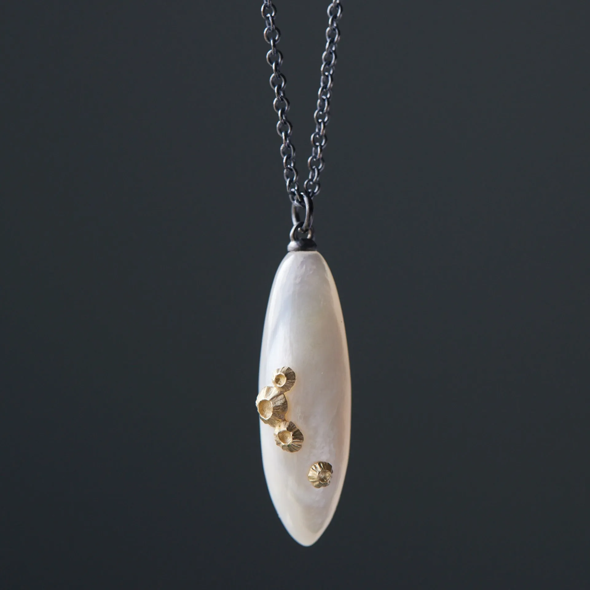 Mother of Pearl Ruthie B. Necklace with Barnacles