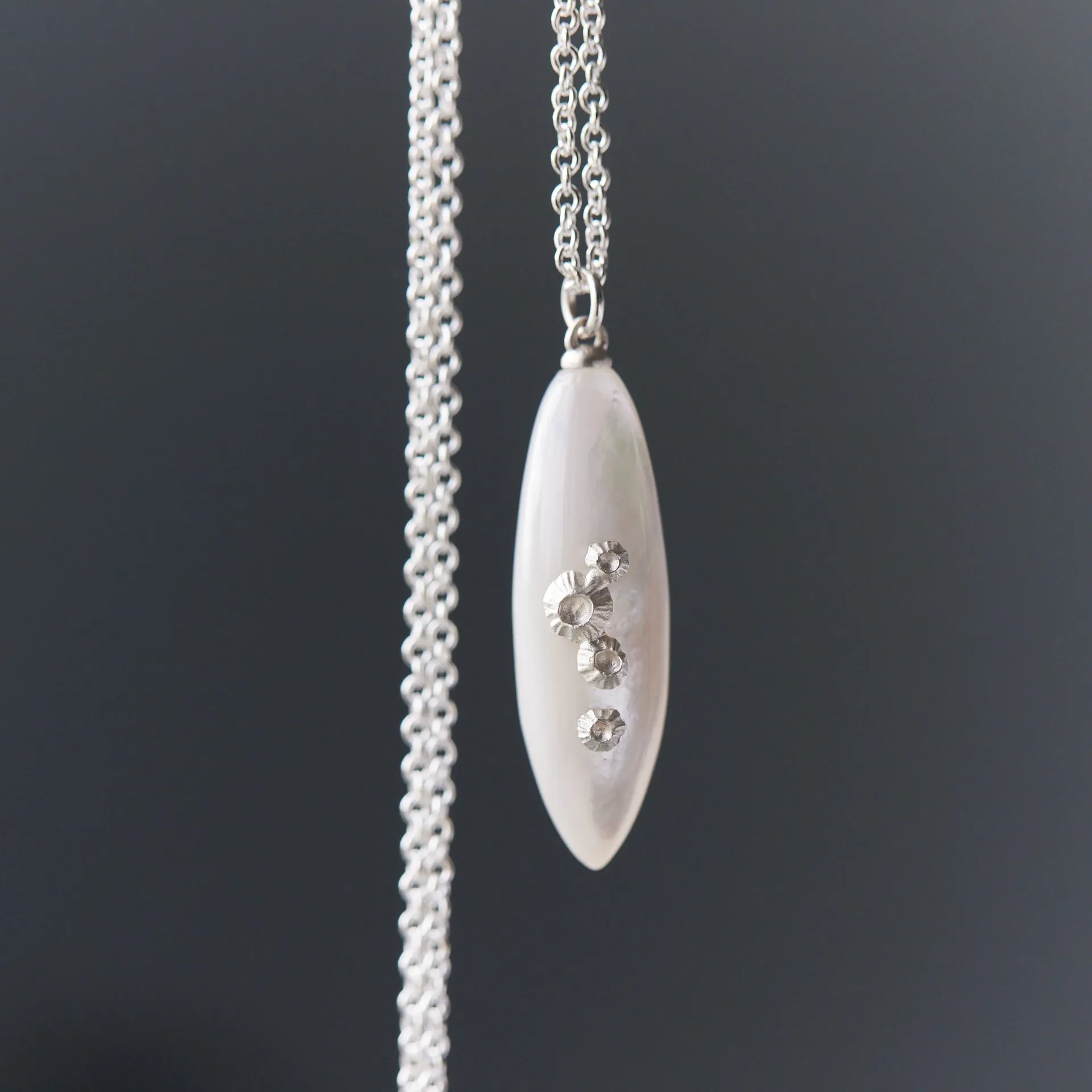 Mother of Pearl Ruthie B. Necklace with Barnacles