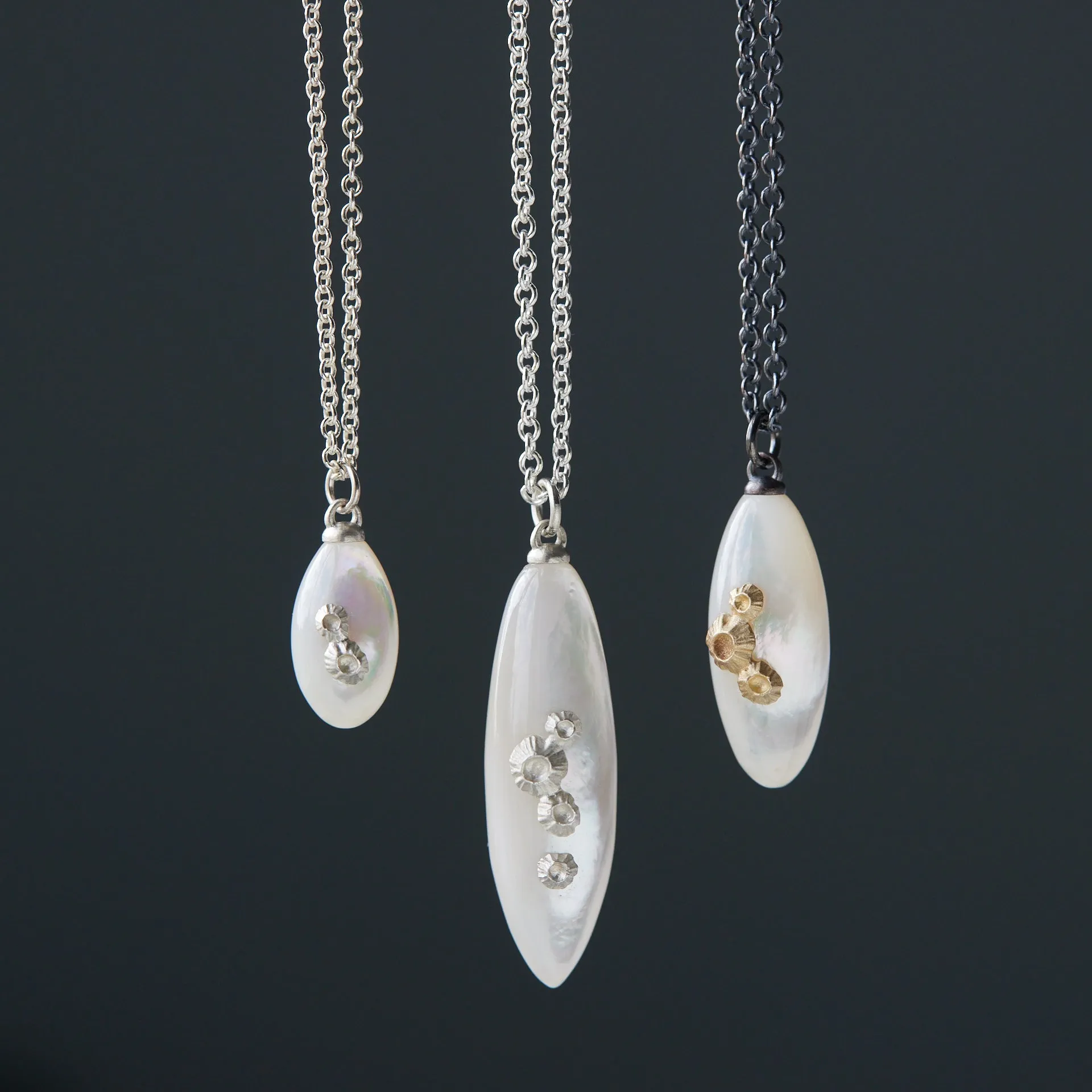 Mother of Pearl Ruthie B. Necklace with Barnacles