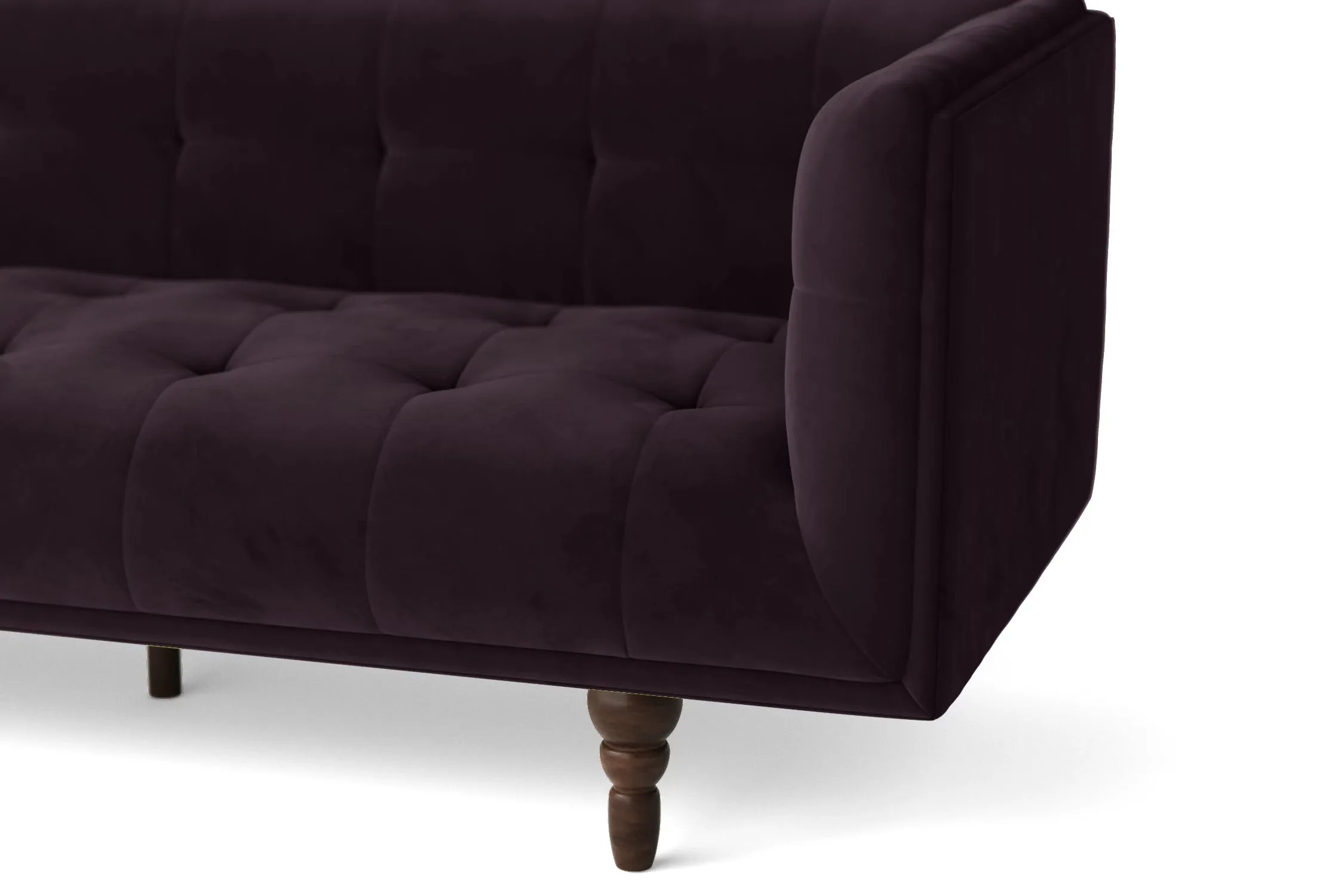 Nahant 4 Seater Sofa Purple Velvet