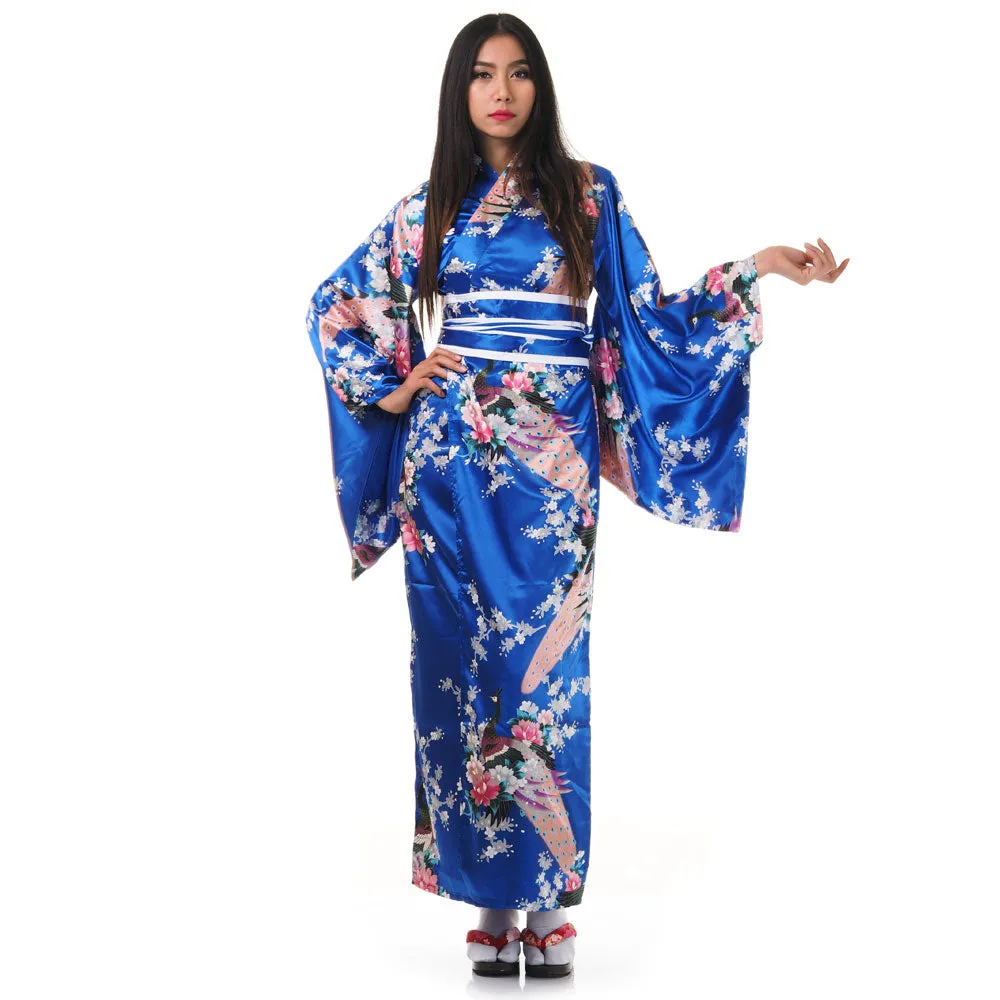 Navy Blue Geisha Yukata Kimono for Women Midori