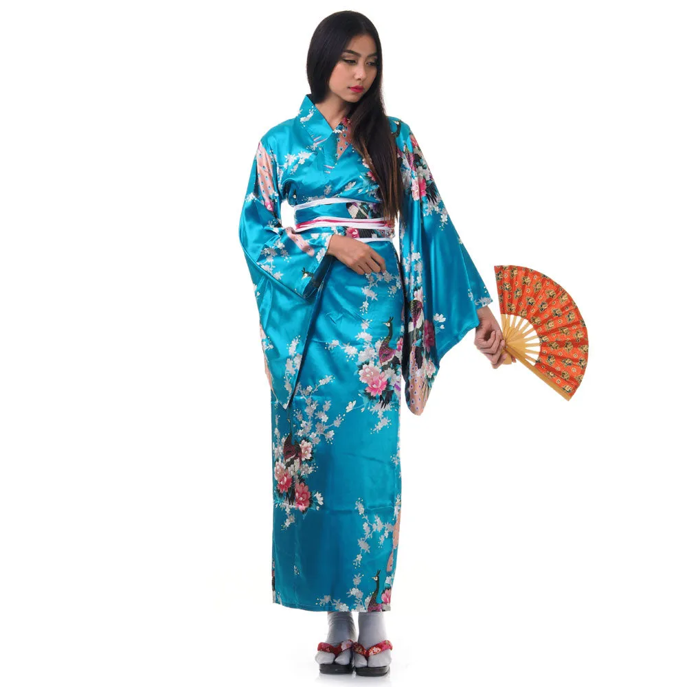 Navy Blue Geisha Yukata Kimono for Women Midori