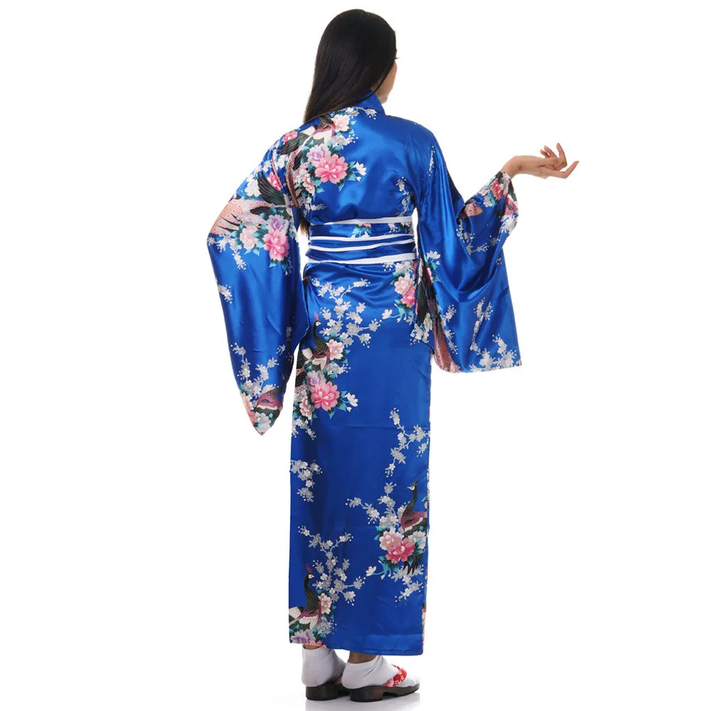 Navy Blue Geisha Yukata Kimono for Women Midori