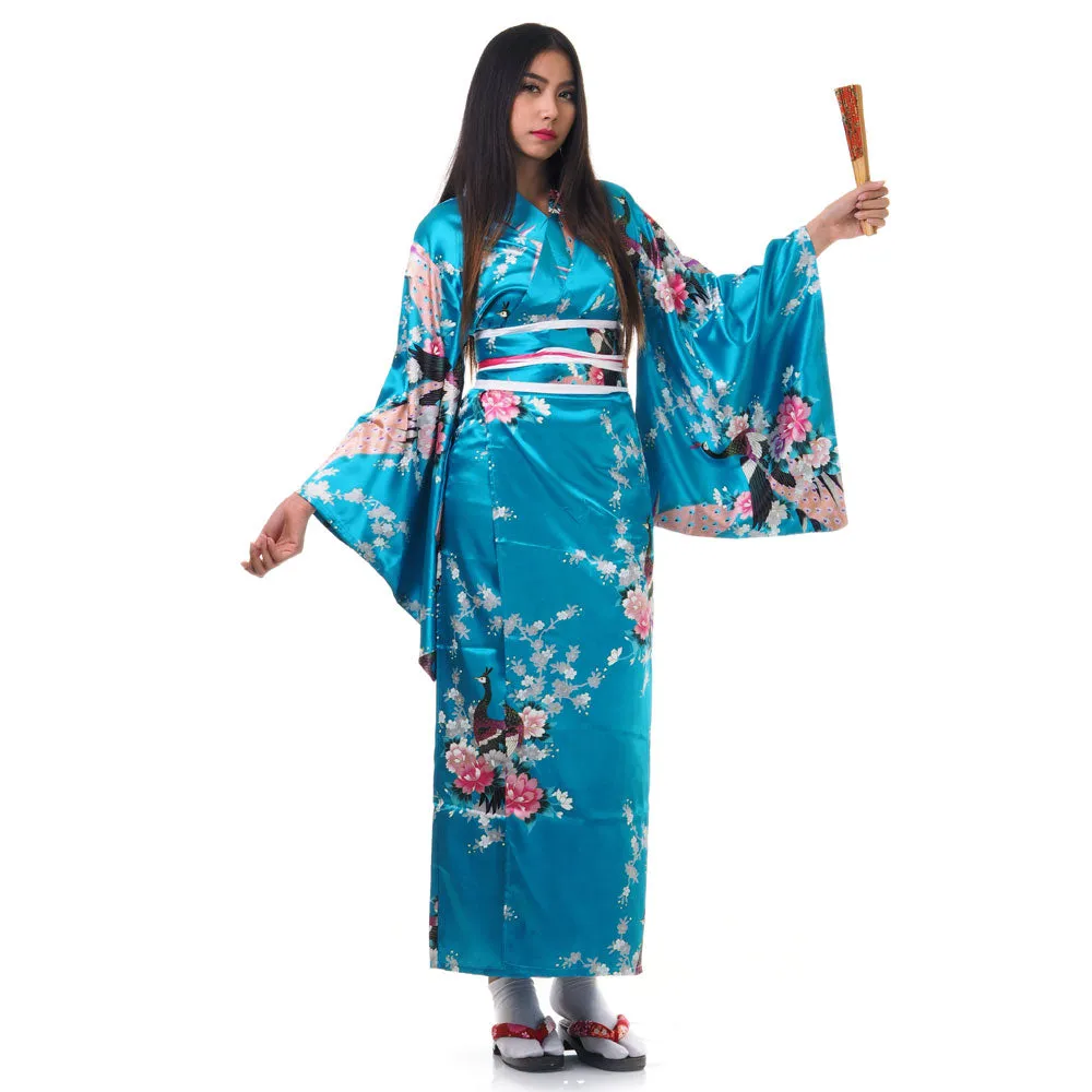 Navy Blue Geisha Yukata Kimono for Women Midori