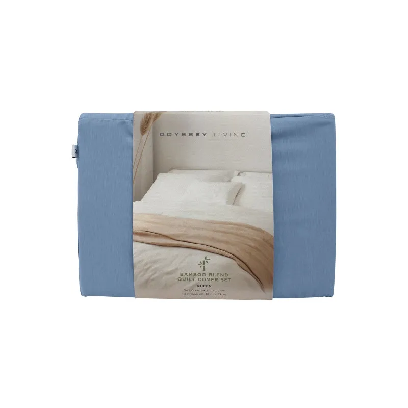 Odyssey Living Bamboo Blend Sterling Blue Quilt Cover Set