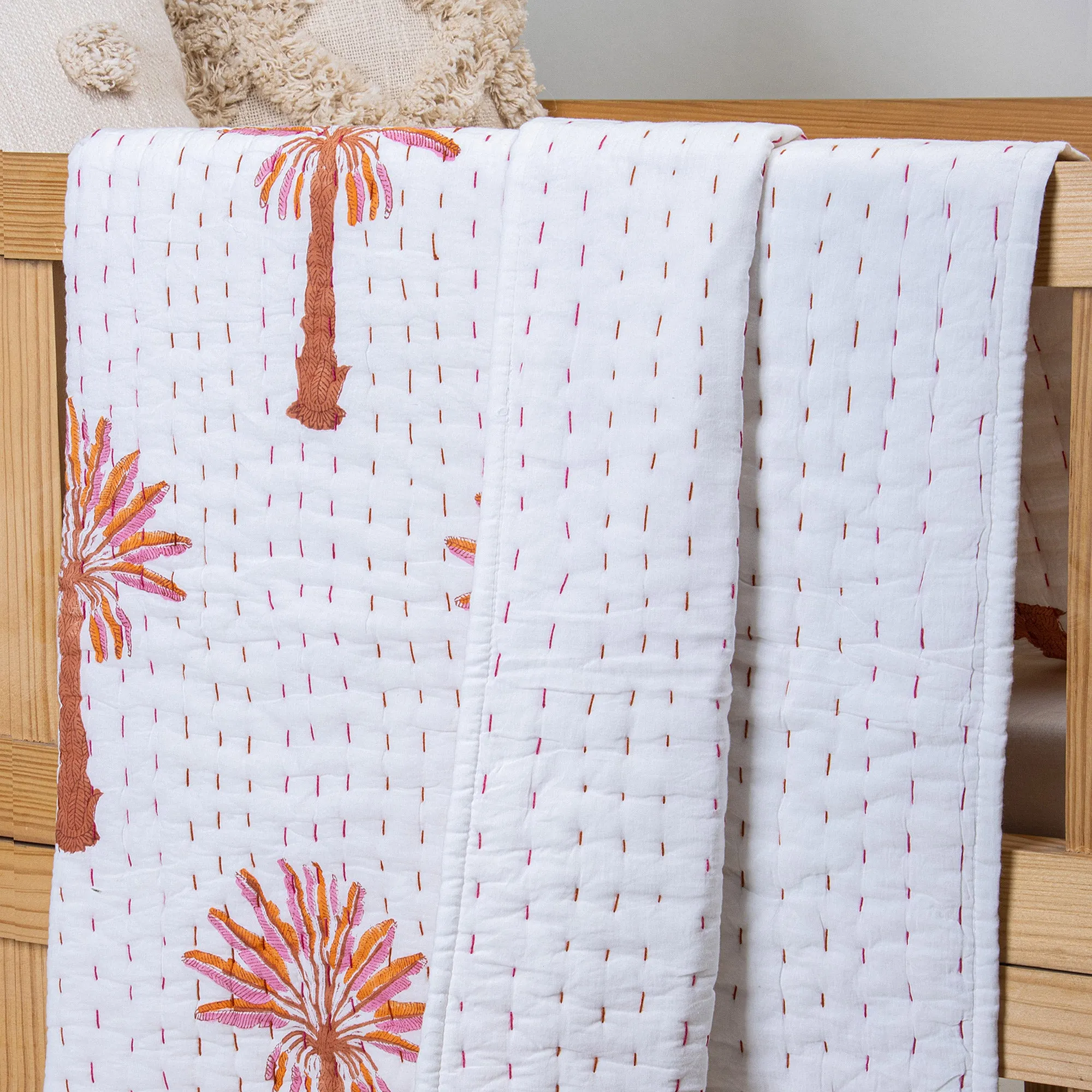 Palm Tree Mulmul Newborn Cotton Baby Blankets