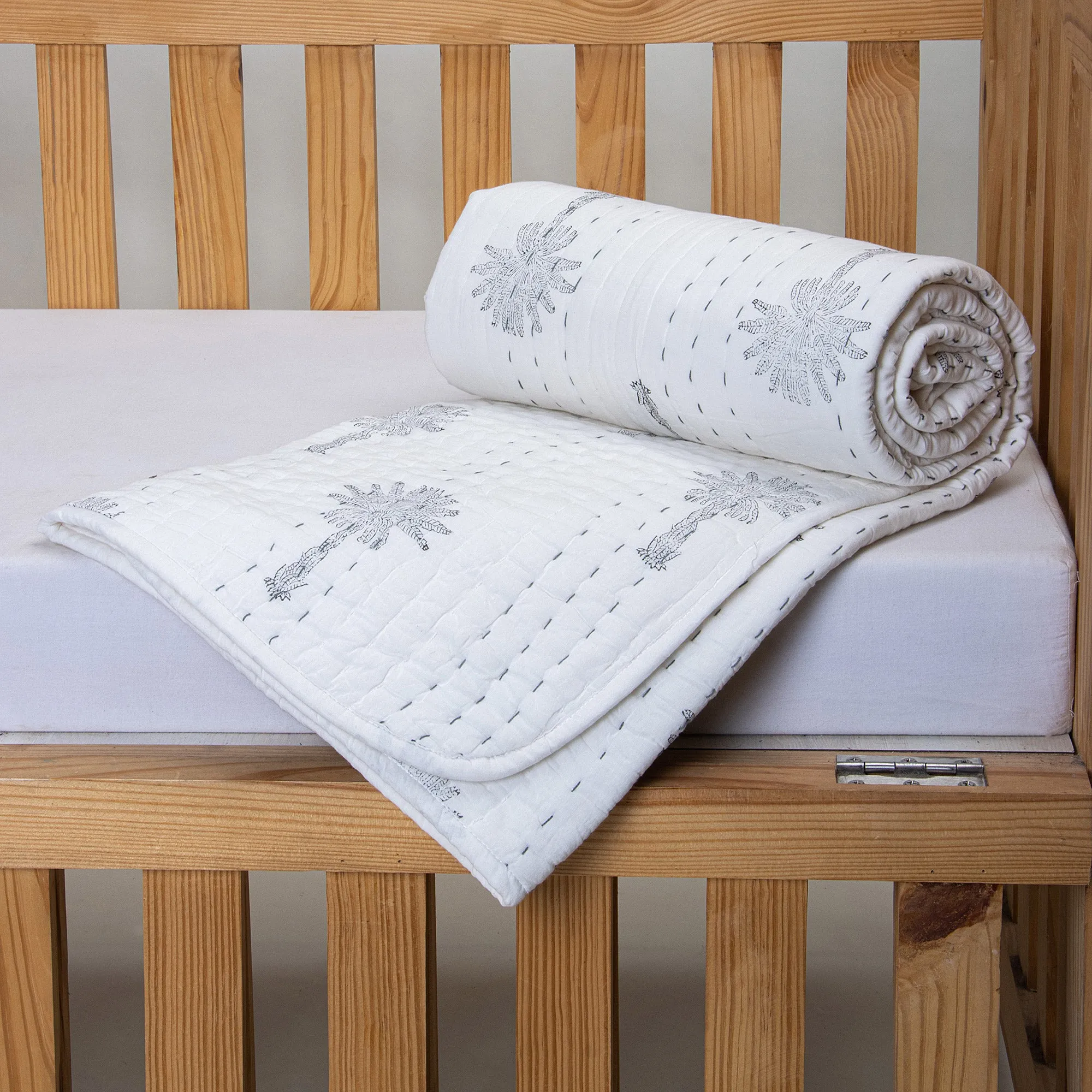 Palm Tree Soft Mulmul Cotton Baby Wrap Blanket