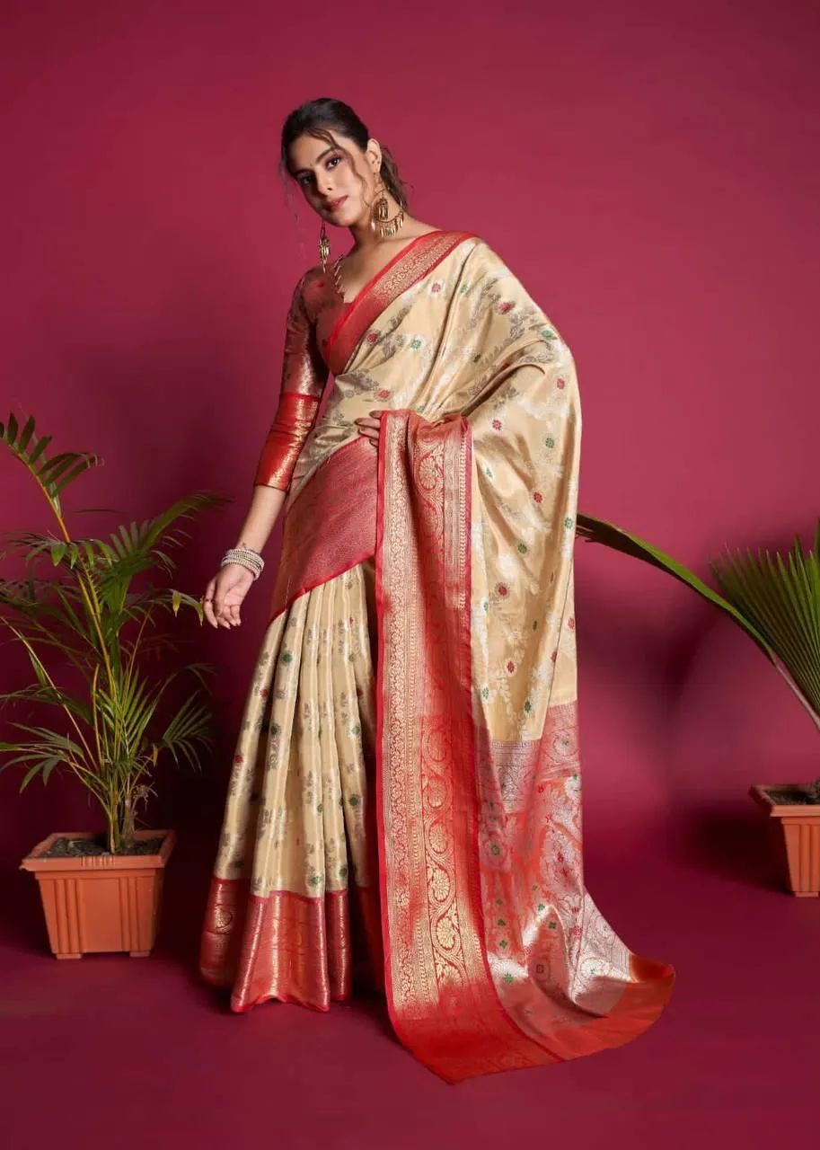 Peach Kanjivaram Silk  Saree